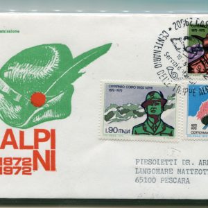 Italia FDC Venetia 1972 Alpini  viaggiata Racc. per l'Italia