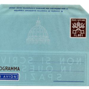 Vaticano - Aerogramma Lire 80 bruno con indicazione