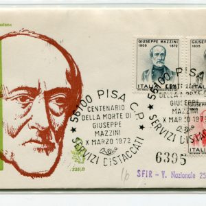 Italia FDC Venetia 1972 Mazzini  viaggiata Racc. per l'Italia 1003