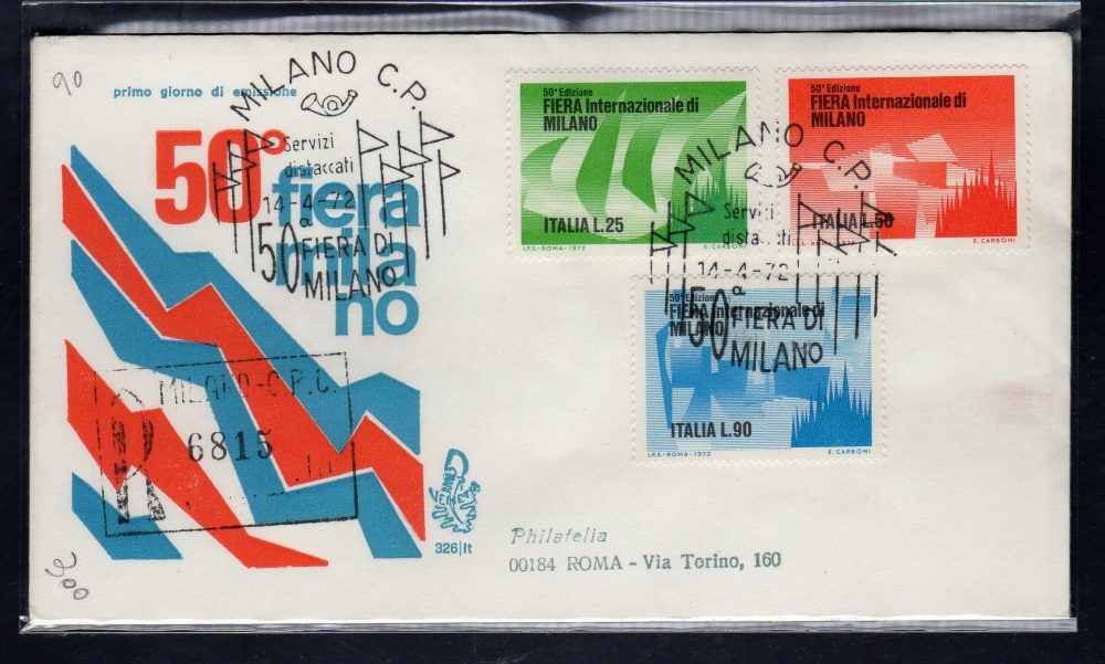 Italia FDC Venetia 1972 Fiera di Milano  viaggiata Racc. per l'Italia