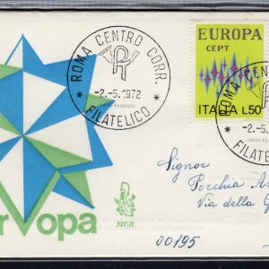 Italia FDC Venetia 1972 Europa  viaggiata  per l'Italia