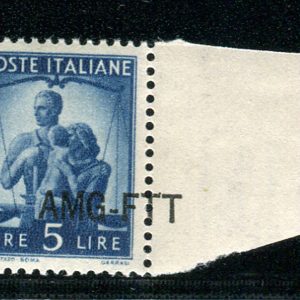 Trieste A - Democratica Lire 3  varietà soprastampa spostata a destra