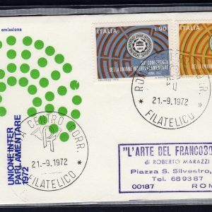 Italia FDC Venetia 1972 Unione Interparlamentare  viaggiata  per l'Italia