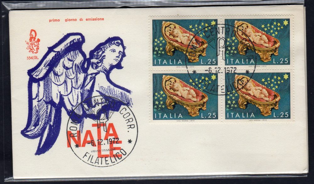 Italia FDC Venetia 1972 Natale quartina non viaggiata