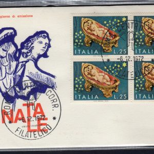 Italia FDC Venetia 1972 Natale quartina non viaggiata