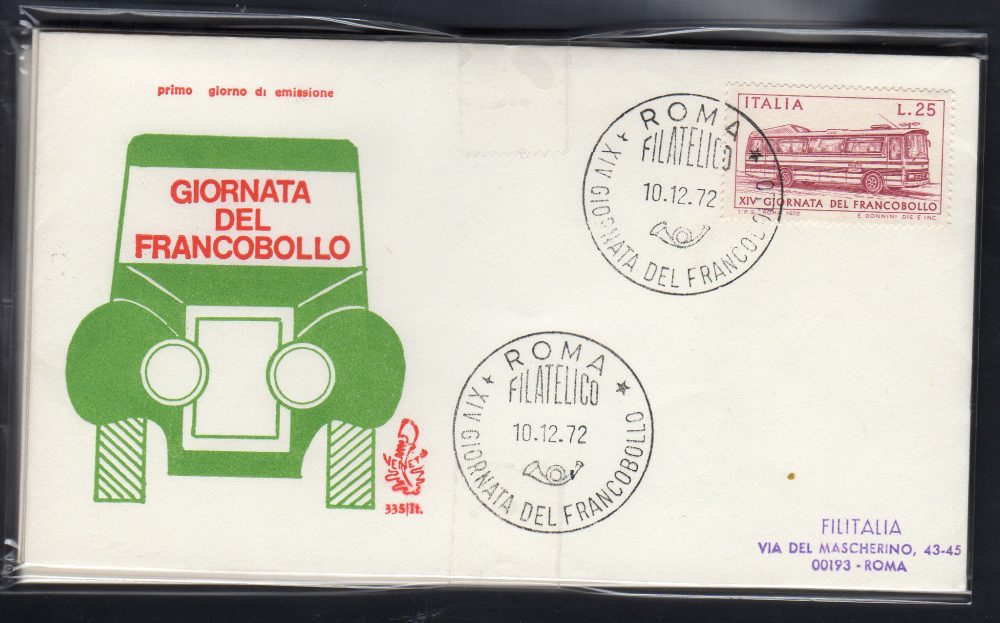 Italia FDC Venetia 1972 Gior. del Franc.  viaggiata  per l'Italia