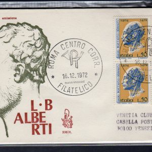 Italia FDC Venetia 1972 Alberti quartina viaggiata  per l'Italia