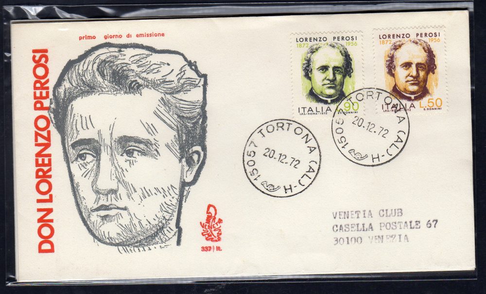 Italia FDC Venetia 1972 Perosi  viaggiata  per l'Italia