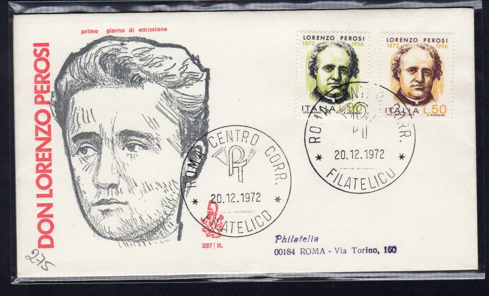 Italia FDC Venetia 1972 Perosi  viaggiata  per l'Italia 1062