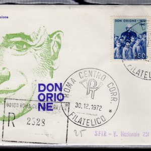 Italia FDC Venetia 1972 Don Orione  viaggiata Racc. per l'Italia