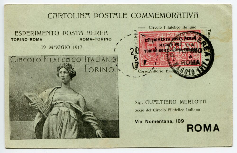 Cartolina speciale di Posta Aerea "Torino/Roma" n. CPC 1