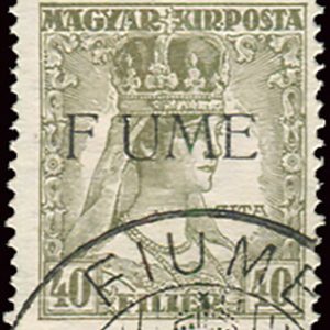 Fiume - Zita 40 f. soprastampa "F UME" senza la "I"