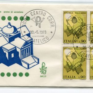 Italia FDC Venetia 1973 Palladio quartina non viaggiata