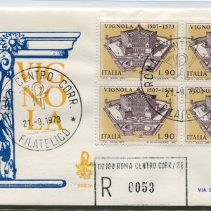 Italia FDC Venetia 1973 Vignola quartina viaggiata  per l'Italia