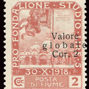 Fiume - Valore Globale 2 C. su 2 C. soprastampa spostata