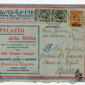 B.L.P. Cent. 20 n. 7 su busta (17 Lazio) viaggiata