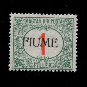 Fiume - Segnatasse 1 f. verde e rosso n. 4