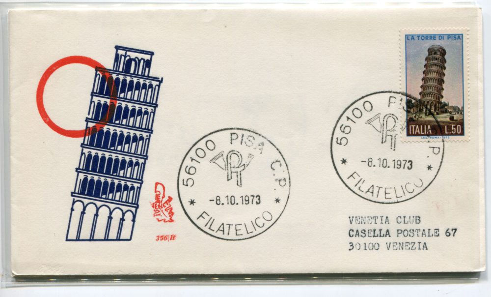 Italia FDC Venetia 1973 Pisa  viaggiata  per l'Italia