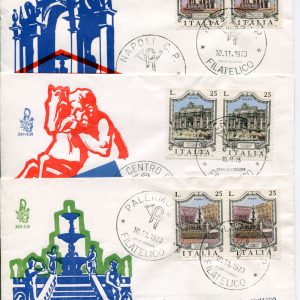 Italia FDC Venetia 1973 Fontane coppia non viaggiata