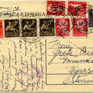 AMG. VG. - C.P. Cent. 50 n. 1 viaggiata per l'Austria