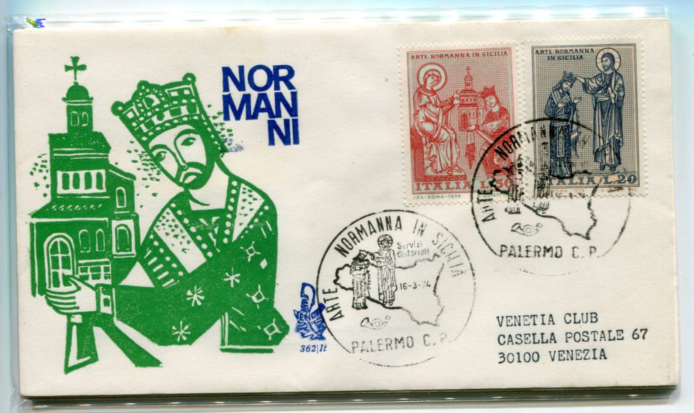 Italia FDC Venetia 1974 Arte Normanna  viaggiata  per l'Italia