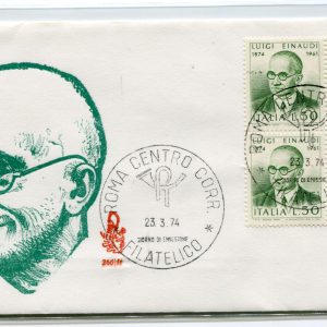 Italia FDC Venetia 1974 Einaudi quartina non viaggiata