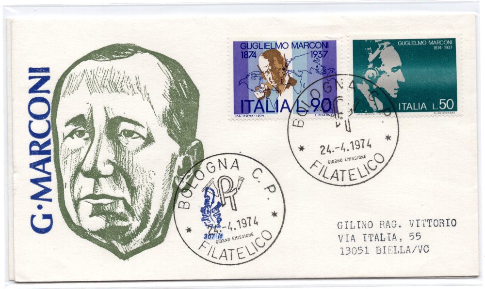 Italia FDC Venetia 1974 Marconi  viaggiata  per l'Italia