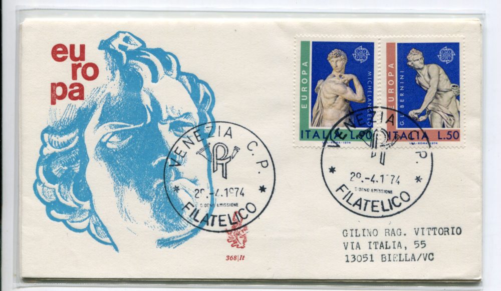 Italia FDC Venetia 1974 Europa  viaggiata  per l'Italia