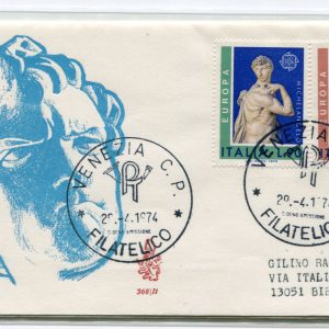 Italia FDC Venetia 1974 Europa  viaggiata  per l'Italia