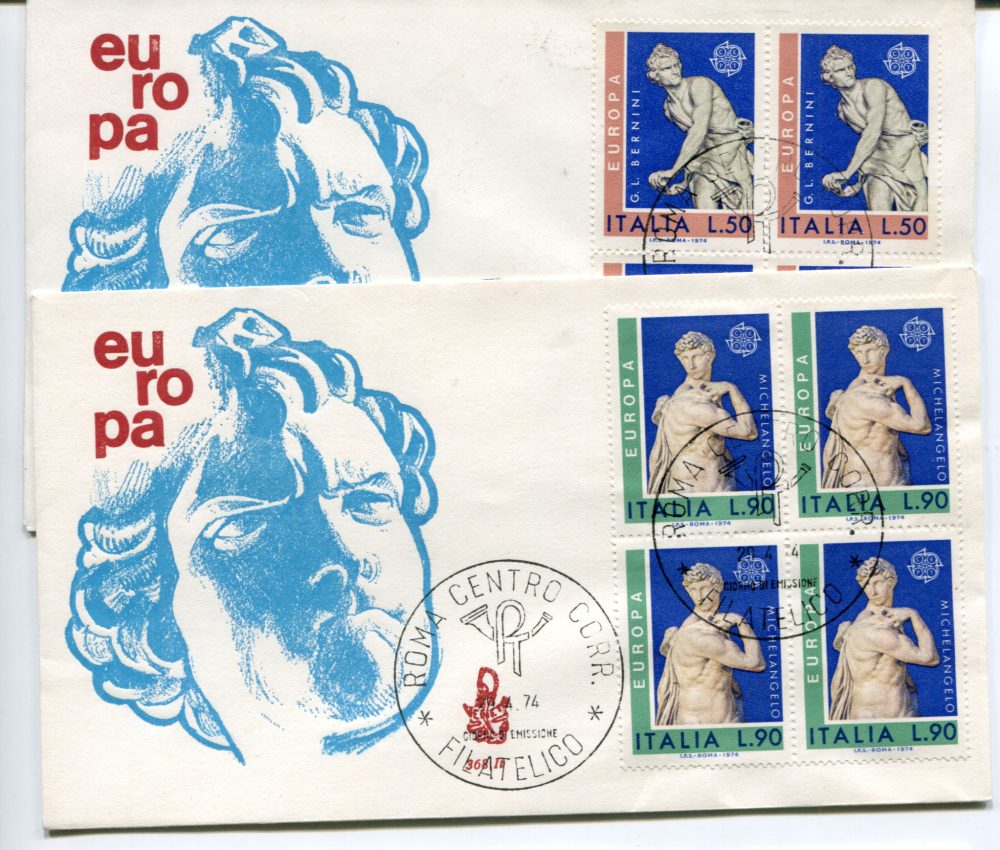 Italia FDC Venetia 1974 Europa quartina non viaggiata