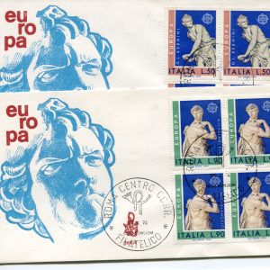 Italia FDC Venetia 1974 Europa quartina non viaggiata