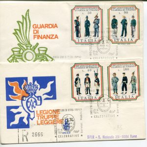 Italia FDC Venetia 1974 Guardia Finanza  viaggiata Racc. per l'Italia