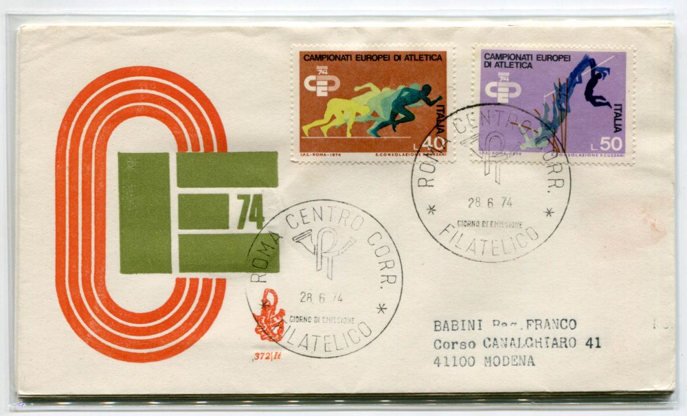 Italia FDC Venetia 1974 Atletica  viaggiata  per l'Italia