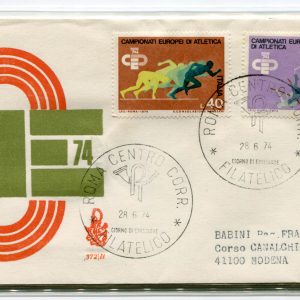 Italia FDC Venetia 1974 Atletica  viaggiata  per l'Italia