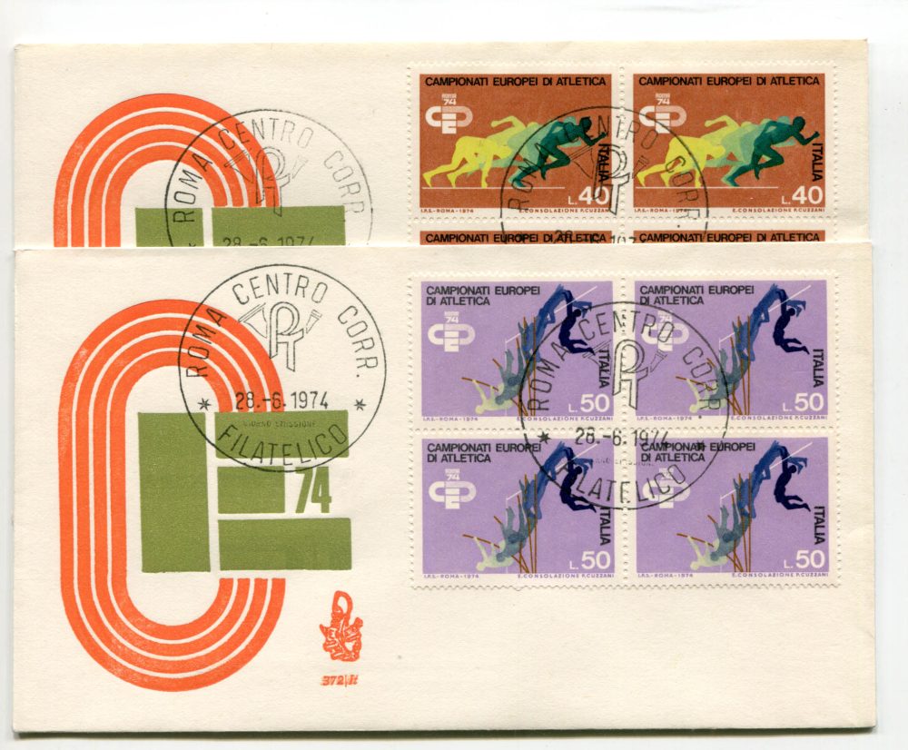 Italia FDC Venetia 1974 Atletica quartina non viaggiata