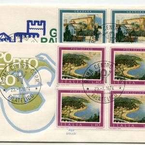 Italia FDC Venetia 1974 Turistica quartina non viaggiata