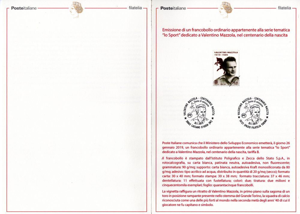 Bollettino illustrativo edizione omaggio - Valentino Mazzola