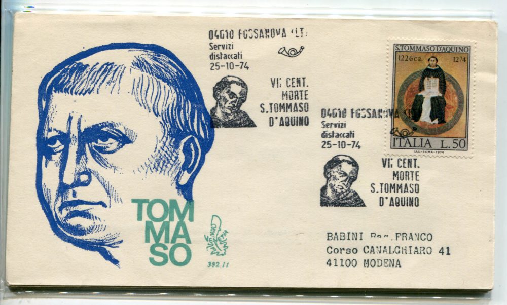 Italia FDC Venetia 1974 San Tommaso  viaggiata  per l'Italia