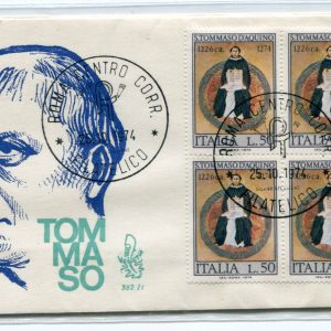 Italia FDC Venetia 1974 San Tommaso quartina non viaggiata