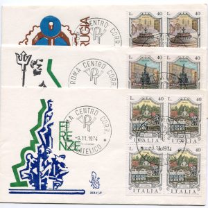 Italia FDC Venetia 1974 Fontane quartina non viaggiata