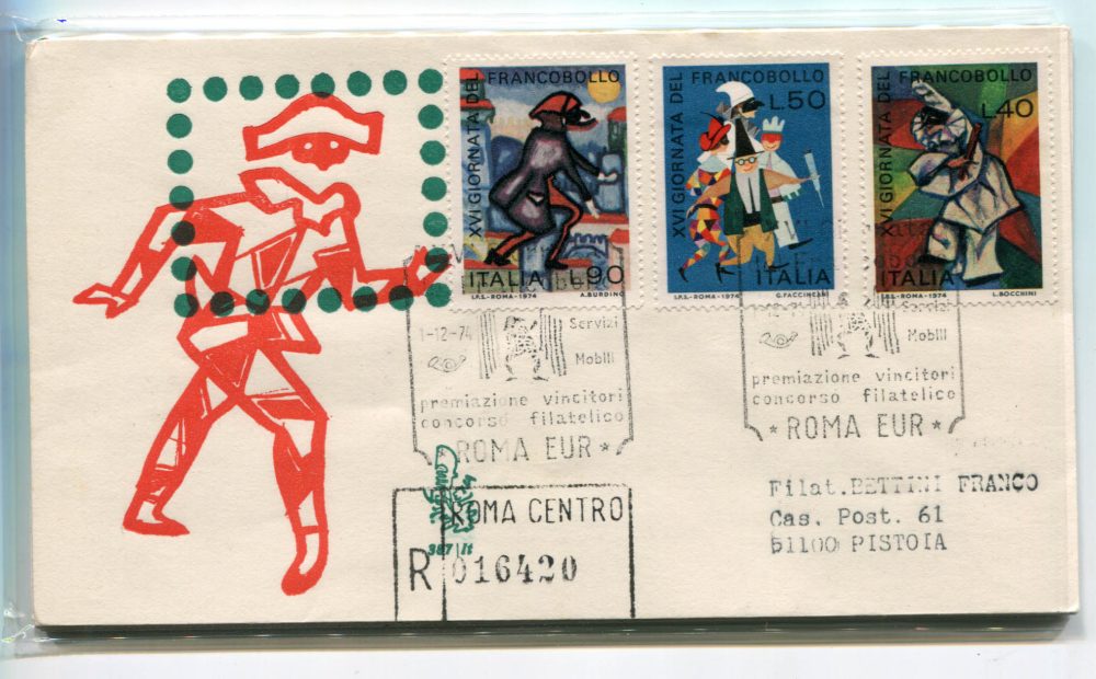 Italia FDC Venetia 1974 Gior. del Francobollo  viaggiata  per l'Italia