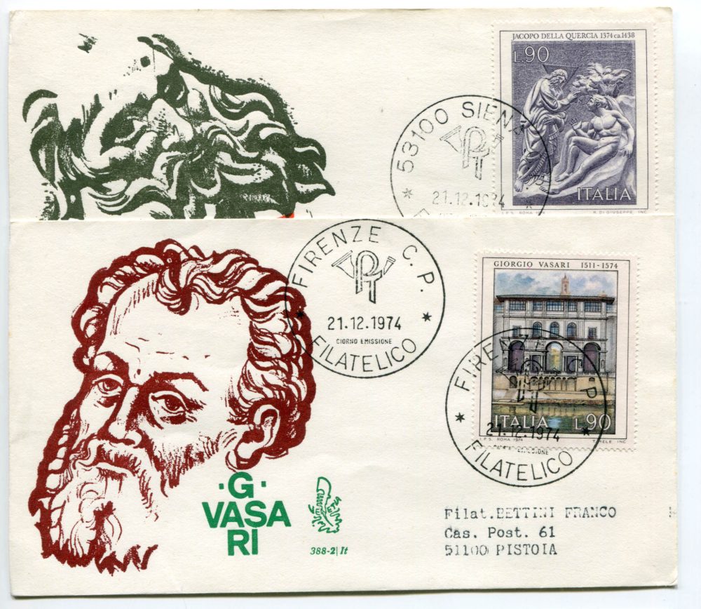 Italia FDC Venetia 1974 Arte  viaggiata  per l'Italia