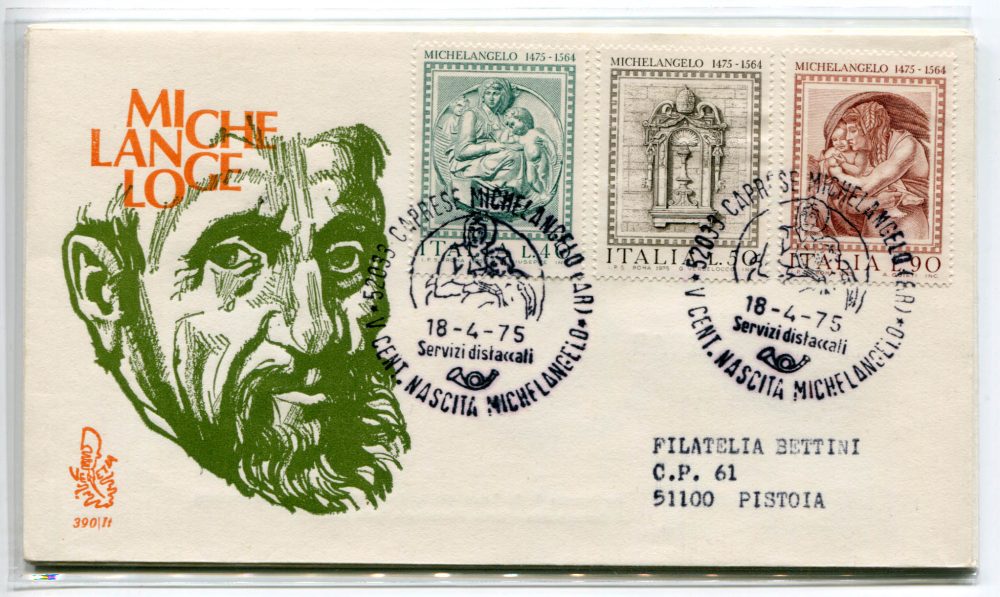 Italia FDC Venetia 1975 Michelangelo  viaggiata  per l'Italia