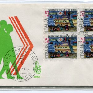 Italia FDC Venetia 1975 Emigrazione quartina non viaggiata