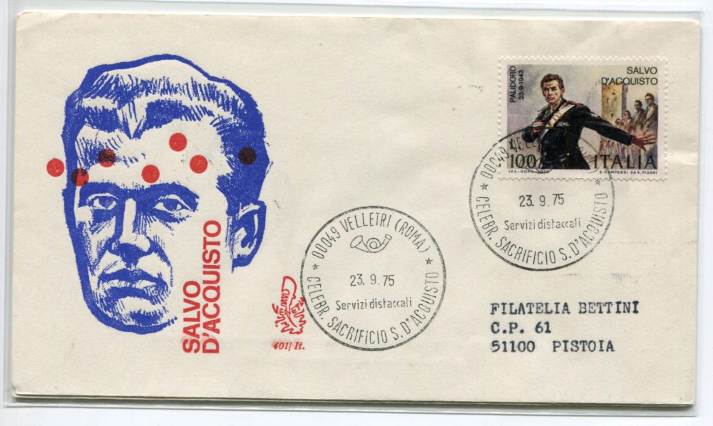 Italia FDC Venetia 1975 Salvo D'Acquisto  viaggiata  per l'Italia