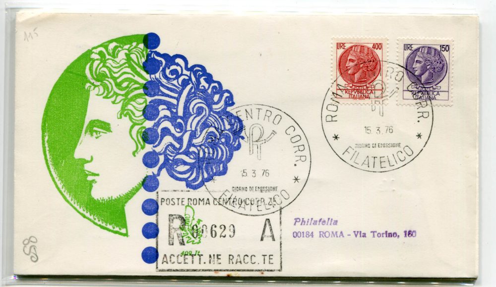 Italia FDC Venetia 1976 Siracusana 150 400  viaggiata Racc. per l'Italia