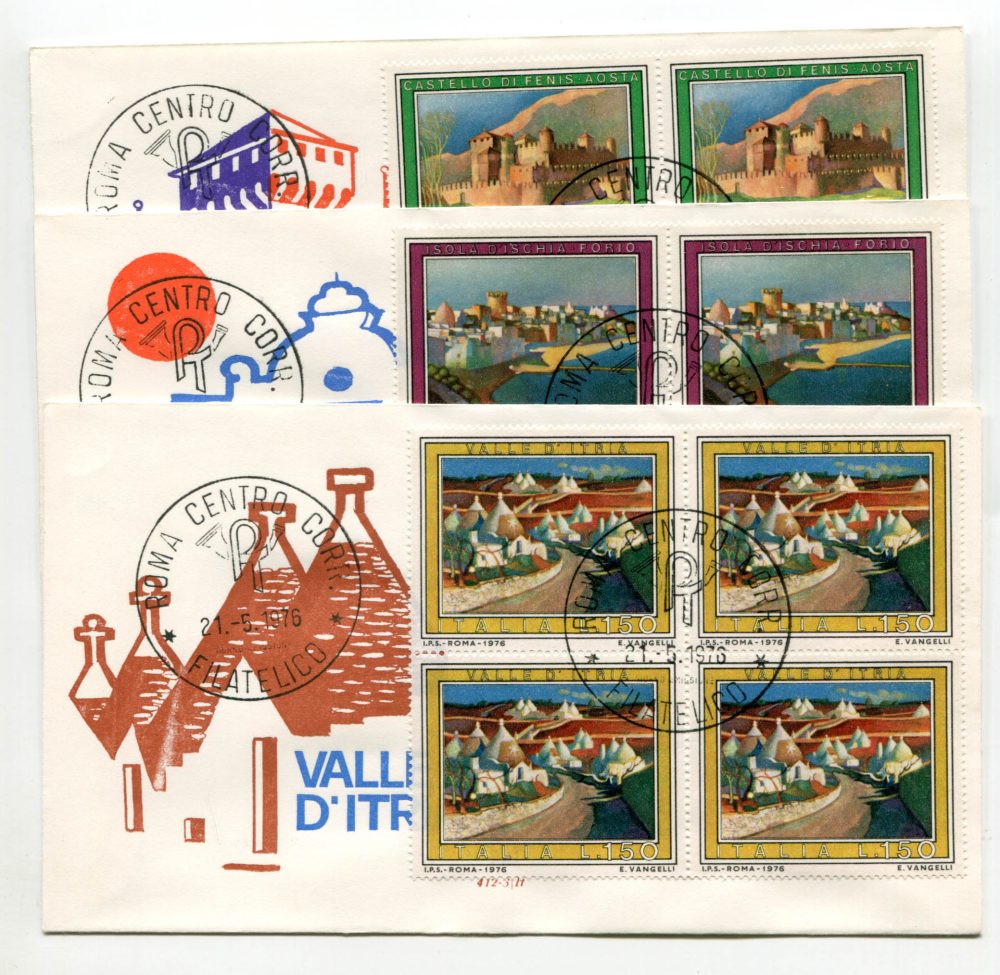 Italia FDC Venetia 1976 Turistica quartina non viaggiata