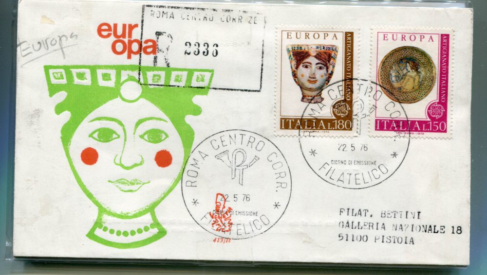 Italia FDC Venetia 1976 Europa  viaggiata Racc. per l'Italia