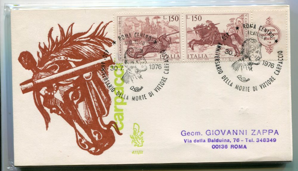 Italia FDC Venetia 1976 Carpaccio  viaggiata  per l'Italia