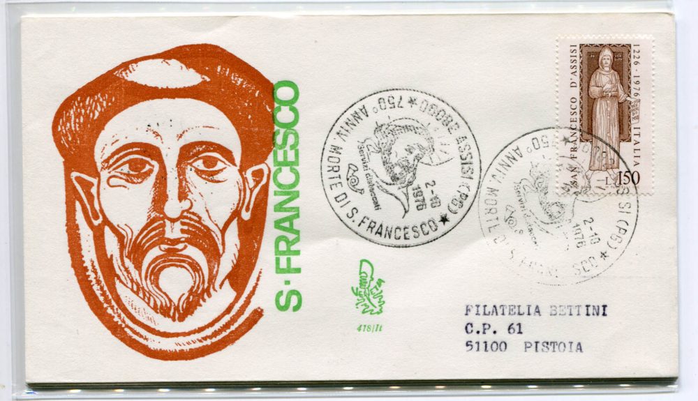 Italia FDC Venetia 1976 S. Francesco  viaggiata  per l'Italia